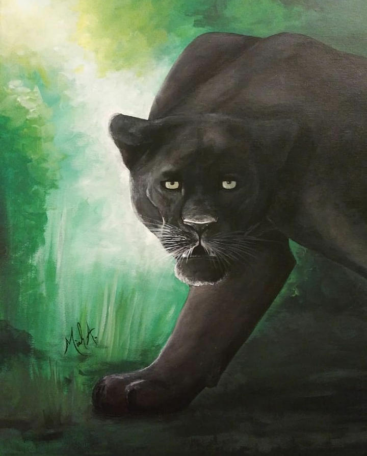 Slow And Steady Panther Painting By Miah Arthur - Fine Art America