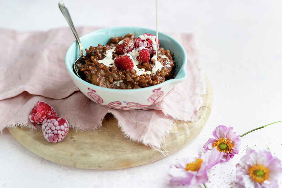 Slow Cooked Brown Rice Pudding Photograph by Lucy Parissi