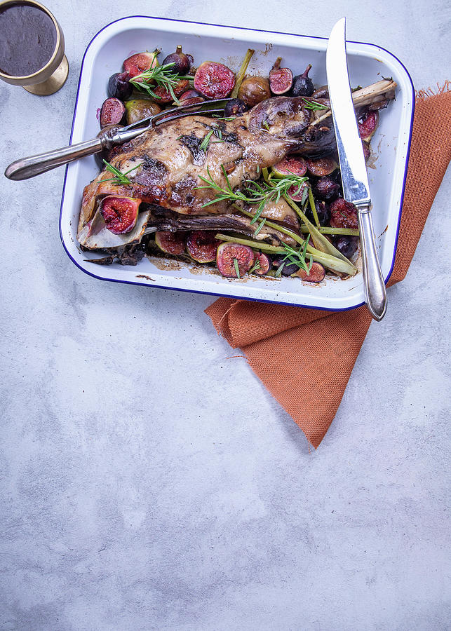 Slow-roasted Lamb Shoulder With Red Wine, Baby Fennel And Figs Photograph by Great Stock!