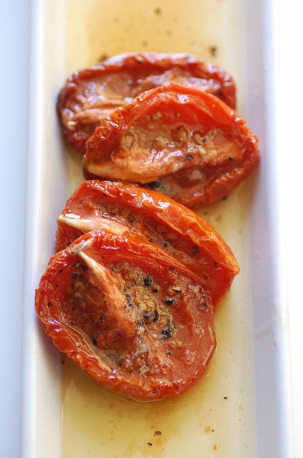 Slow Roasted Tomatoes Photograph by Julie Clancy