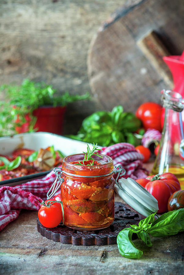 Slowly Roasted Tomatoes In A Jar Photograph by Irina Meliukh