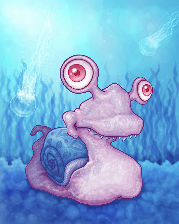 Slugly The Sea Snail Digital Art