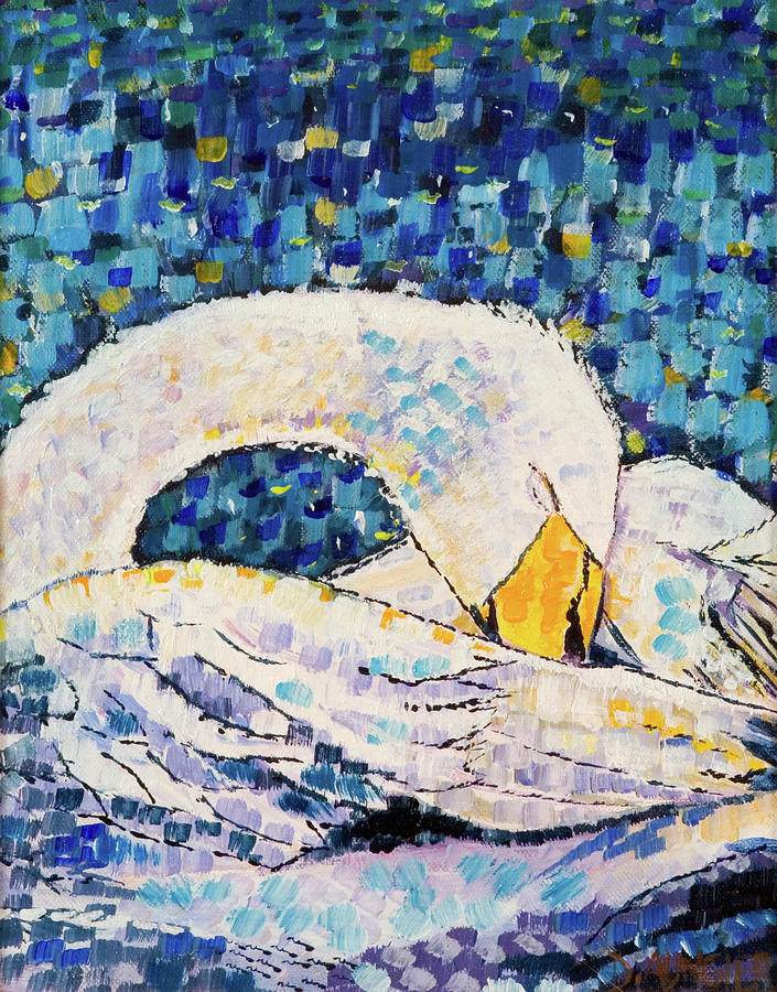 Slumbering Swan Painting by Seeables Visual Arts