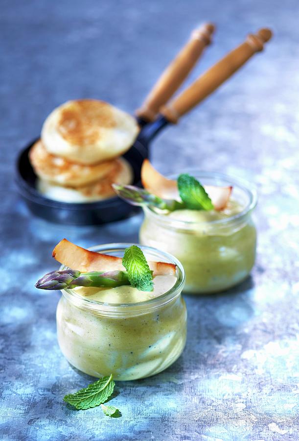 Small Asparagus Flan With Mint Photograph by Bru