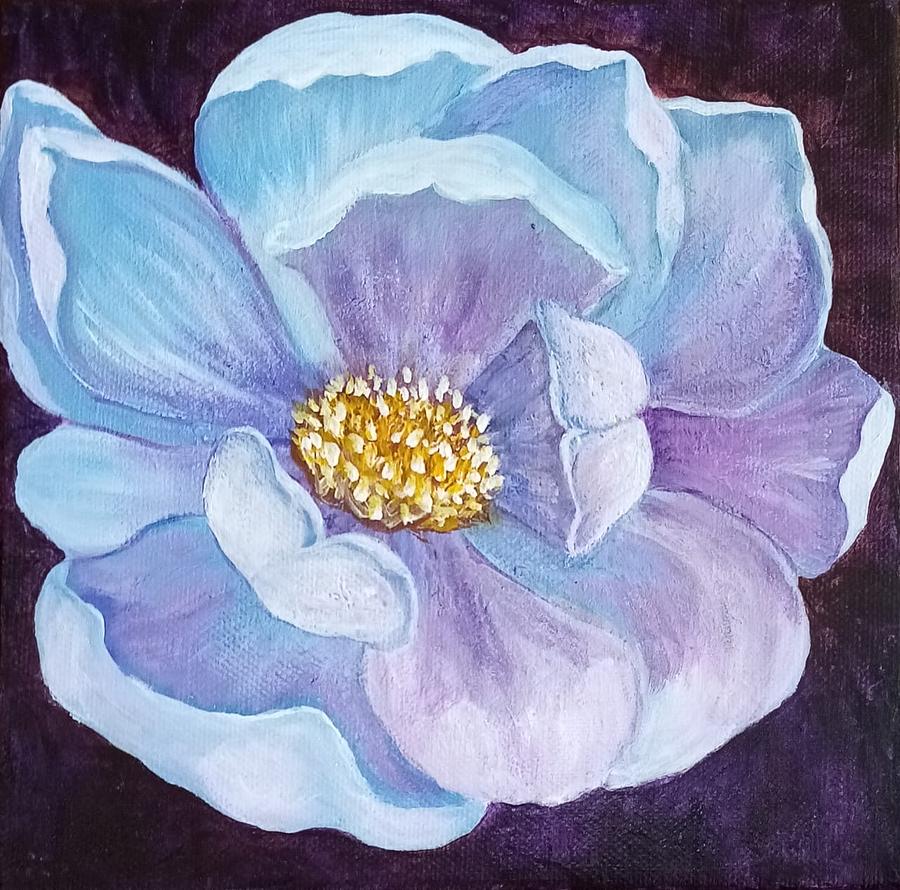 Small canvas. Flower painting by Helen Carajova