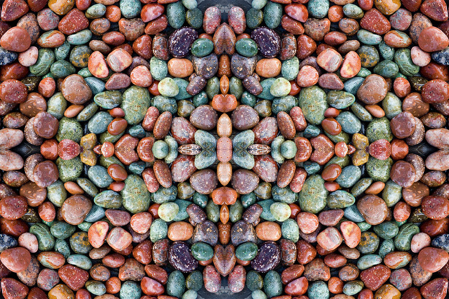Pattern Photograph - Small Colorful Pebbles Along The Shore by Darrell Gulin