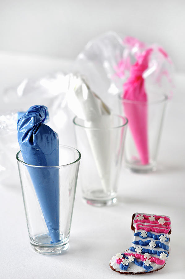 Small Cones Of Sweets In Glasses As Table Decorations Photograph by Dorota Piekarska