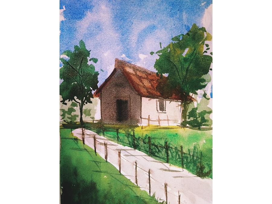 Small cottage Painting by Stuti Jaiswt - Fine Art America