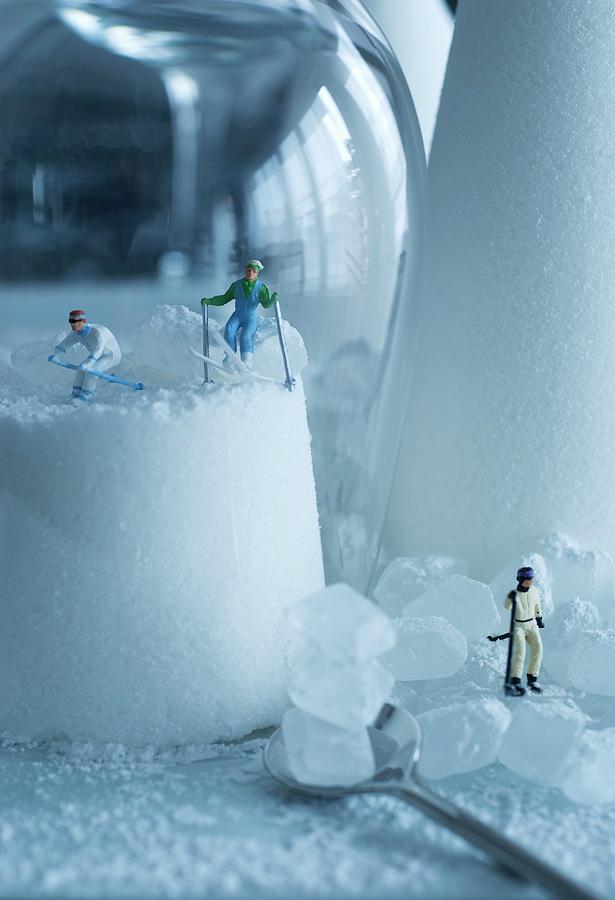 Small Figurines Skiing On Sugarloaf Mountains Photograph by Matteo Manduzio