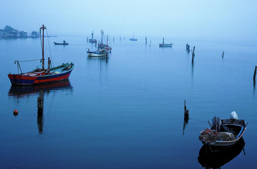 Small Fishing Boats In Scardovari Sound Photograph by Marco Vacca