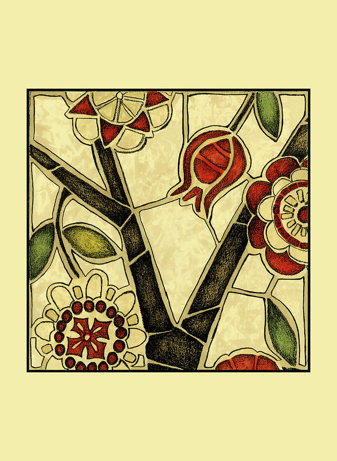Tree Painting - Small Floral Mosaic I (cr) by Megan Meagher