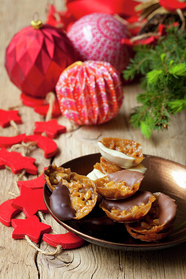 Small Florentines With Chocolate Icing Photograph by Hilde Mche