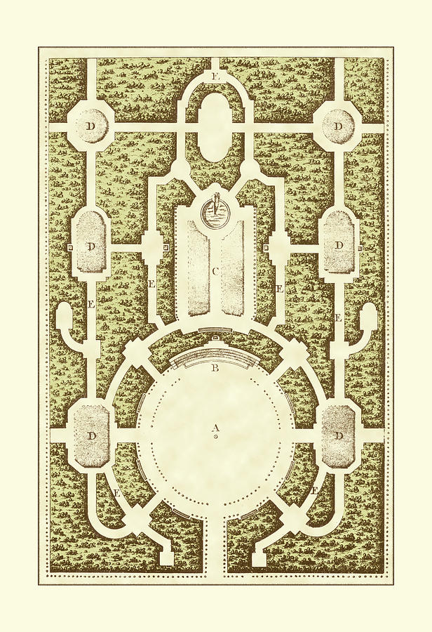 Small Garden Maze I (p) Painting by J.f. Blondel - Fine Art America