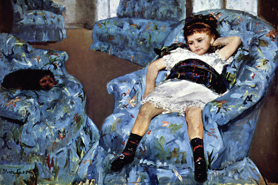 Small Girl in Blue Painting by Mary Cassatt
