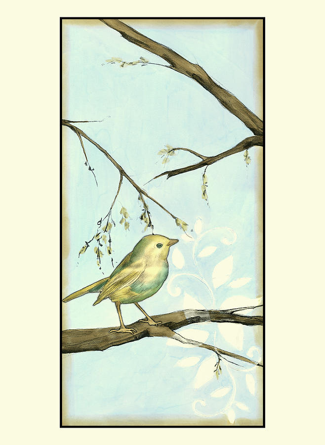 Sparrow Painting - Small Habitat I (p) by Jennifer Goldberger