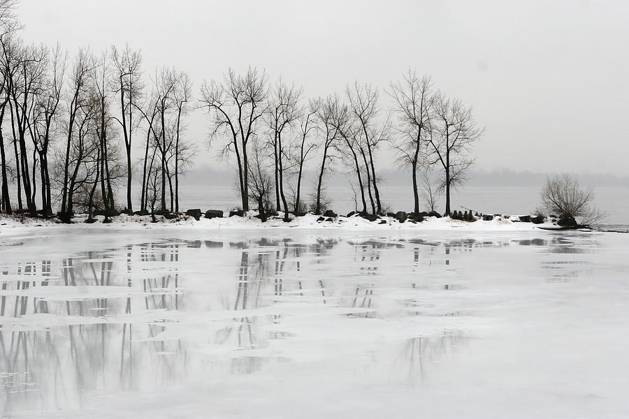 Small Peninsula On A Frozen Lake In Photograph by Buzbuzzer