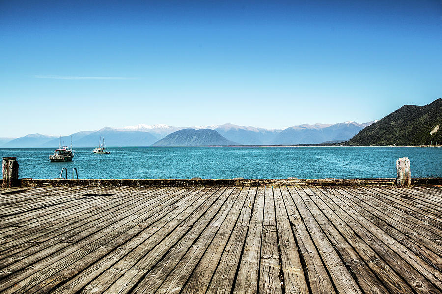 Small Pier In South Island, New Zealand Photograph by Shan Shui