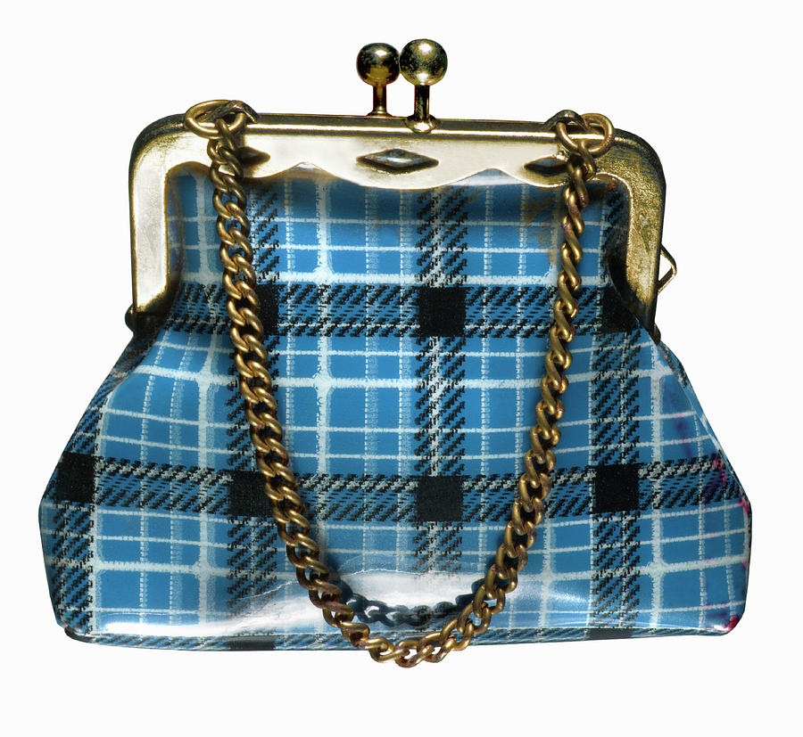 Vintage Drawing - Small Plaid Coin Purse by CSA Images