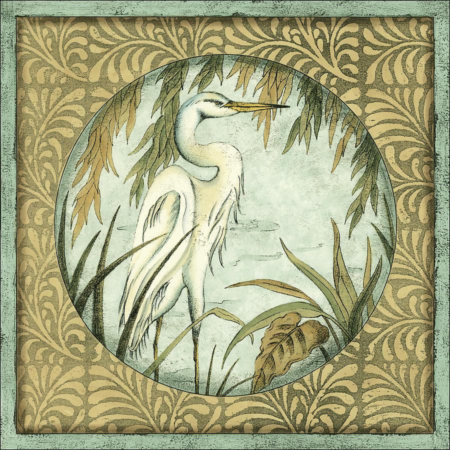 Heron Painting - Small Quiet Elegance I (p) by Nancy Slocum