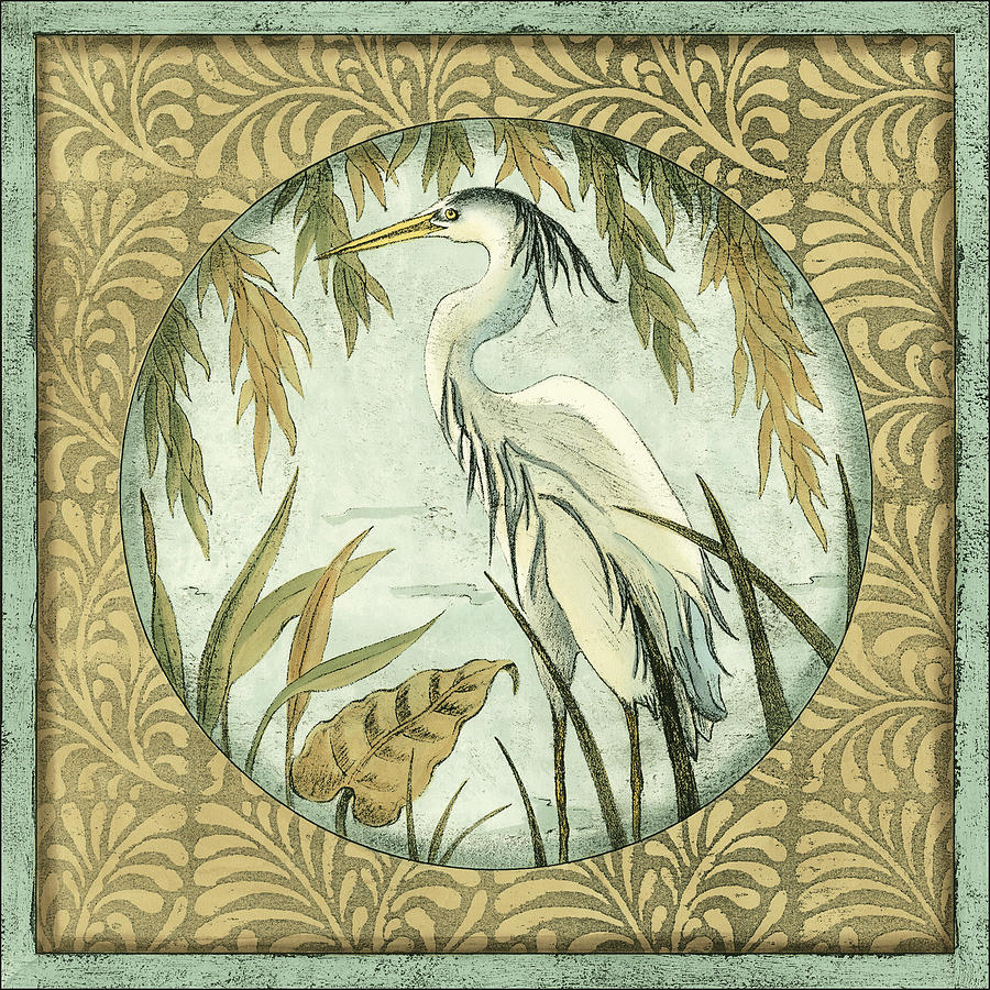 Heron Painting - Small Quiet Elegance II (p) by Nancy Slocum