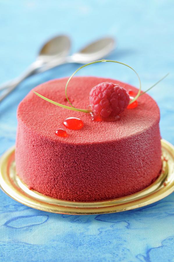 Small Raspberry Mousse Cake Photograph By Riou 