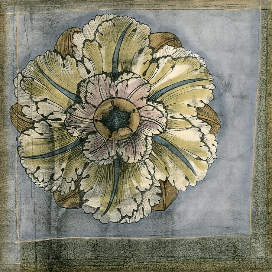 Crackled Painting - Small Rosette And Damask Iv (st) by Jennifer Goldberger