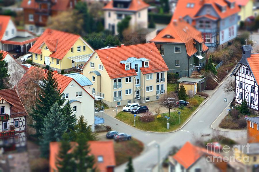 Small Photograph - Small Town From A Birds Perspective by Bildagentur Zoonar Gmbh Small Photograph - Small Town From A Birds Perspective by Bildagentur Zoonar Gmbh