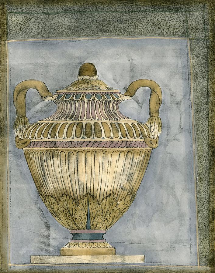 Vase Painting - Small Urn And Damask IIi (st) by Jennifer Goldberger