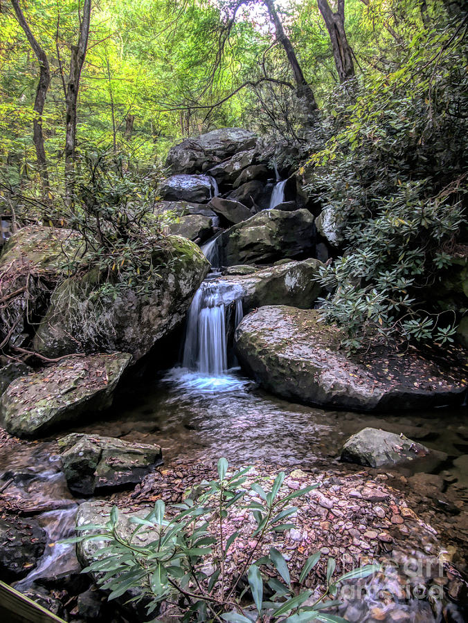 Small Waterfall at South Mountain State Park Digital Art by Amy Dundon