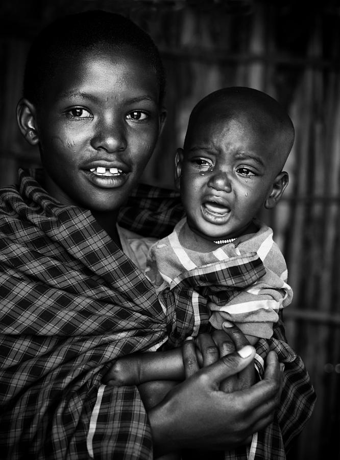 Black And White Photograph - Smile And Tears by Goran Jovic