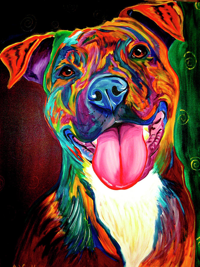 Dog Painting - Smile Time by Dawgart