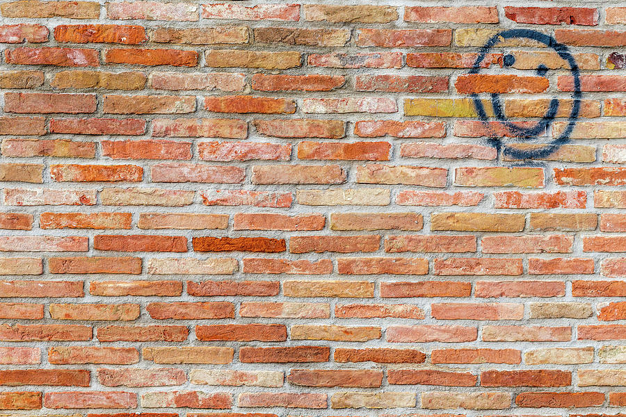 Smiley Face Drawn  On A Brick Wall Photograph by Vivida Photo PC