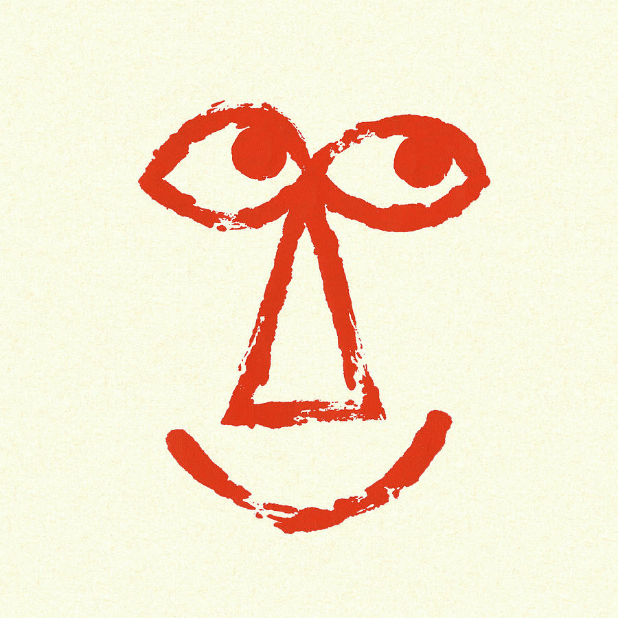 Abstract Drawing - Smiling Face by CSA Images