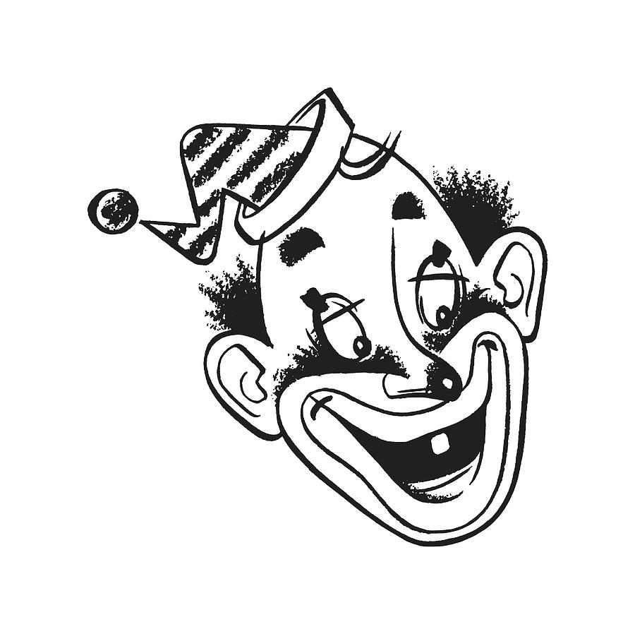 Smiling Male Clown with One Tooth Drawing by CSA Images - Fine Art America