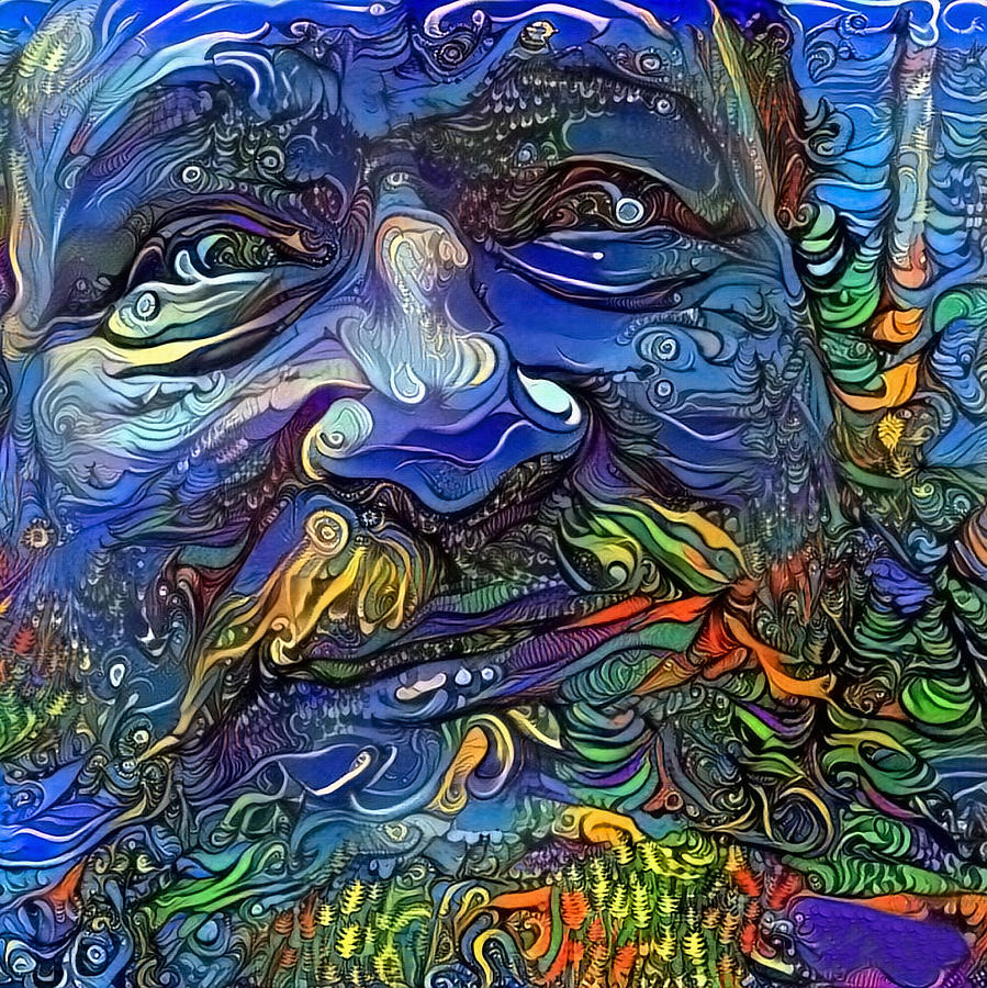 Abstract Digital Art - Smiling Man by Bruce Rolff
