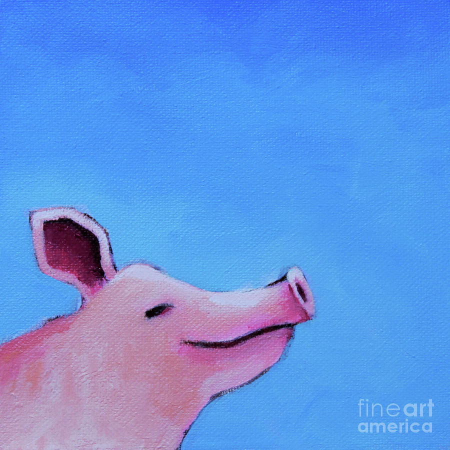Smiling Pig Painting by Lucia Stewart