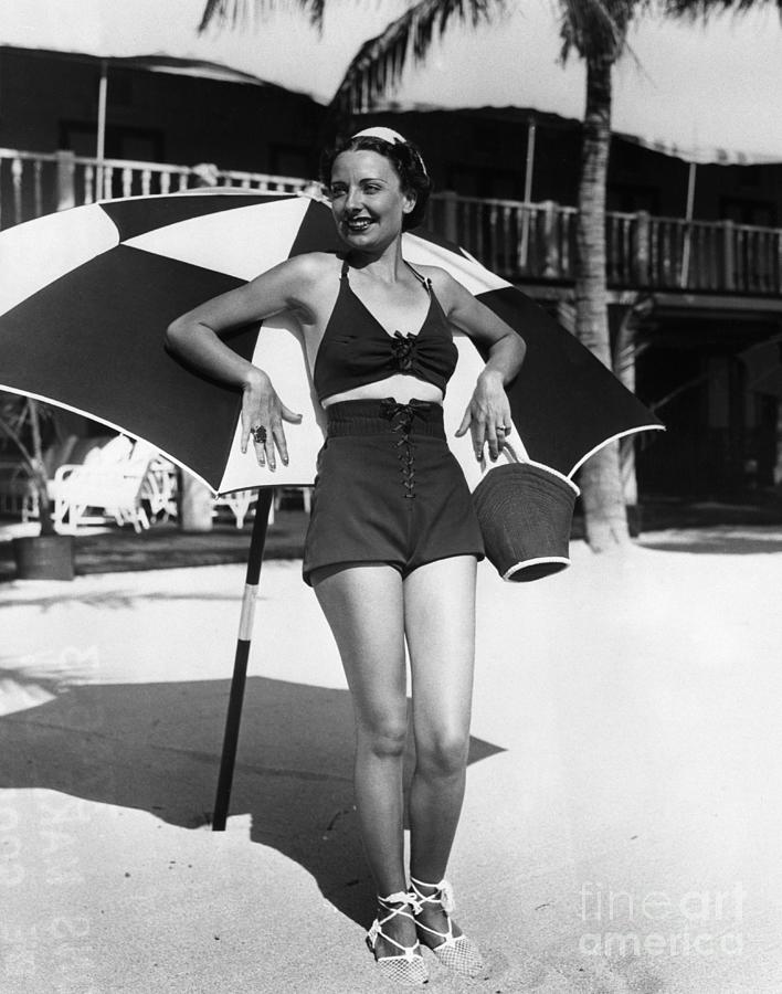 Smiling Woman On Beach Photograph by Bettmann