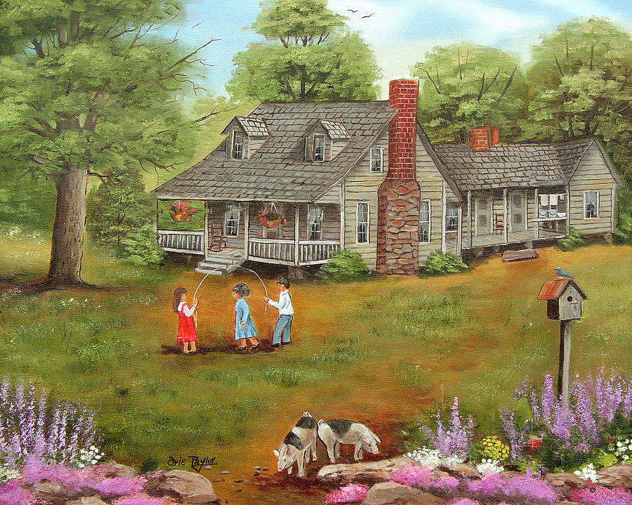 Pig Painting - Smith Homeplace by Arie Reinhardt Taylor