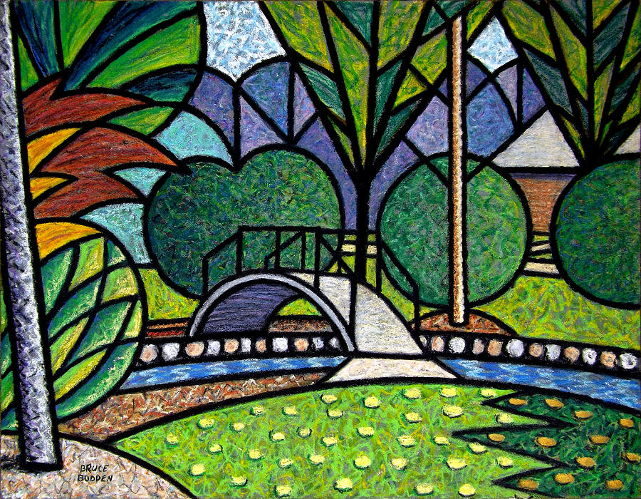 Tree Pastel - Smith Park Bridge Study by Bruce Bodden