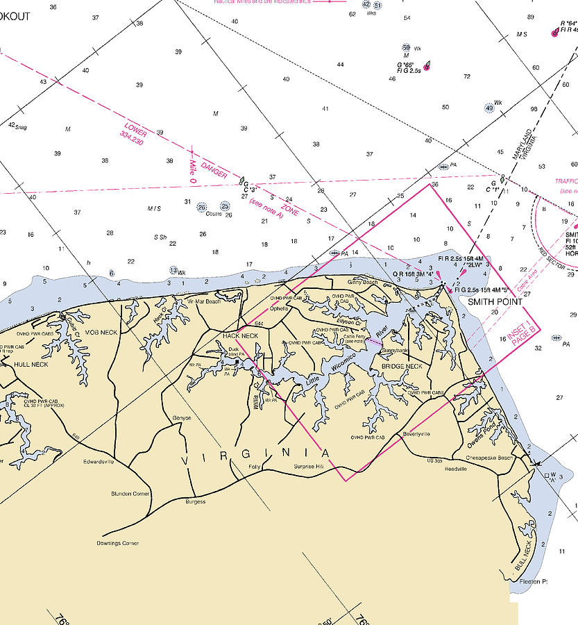 Smith Point-virginia Nautical Chart Mixed Media by Sea Koast | Pixels