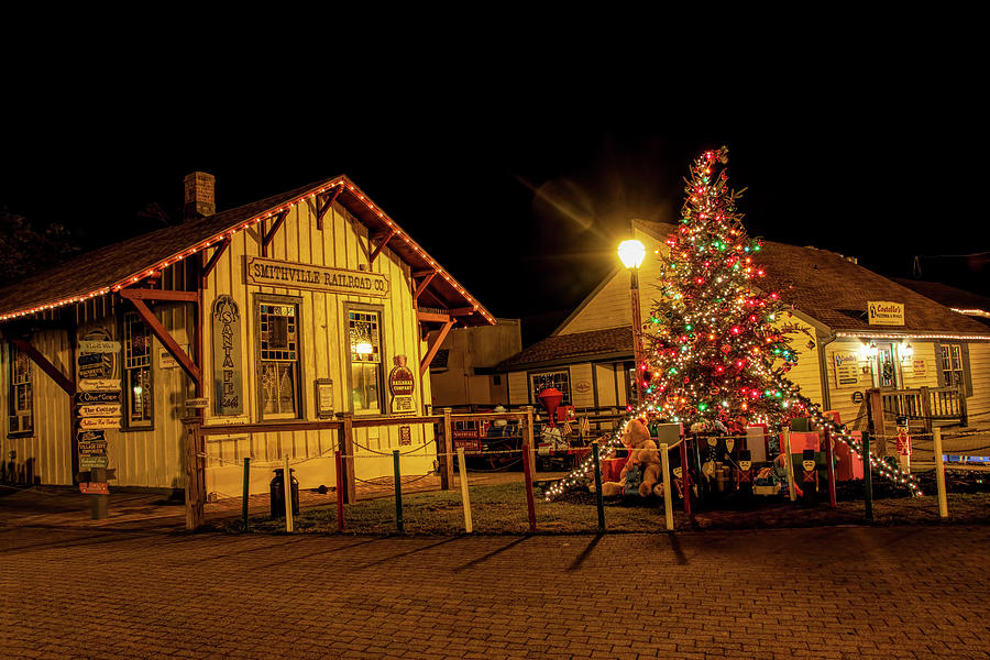 Smithville Railroad Christmas Tree Photograph by Kristia Adams