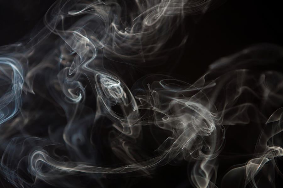 Smoke  Curls Against Black Background Photograph by Jasper James
