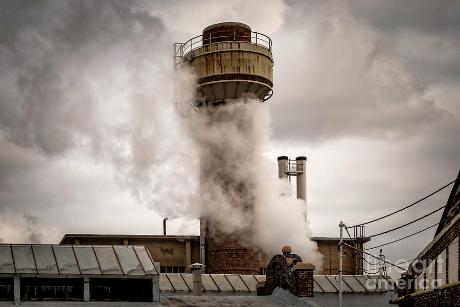 Smoke-filled Chimney Of A Factory Photograph by Marion Kuban