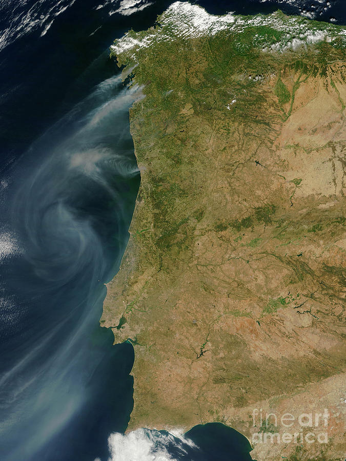 Smoke From Iberian Wildfires Photograph by Nasa/science Photo Library