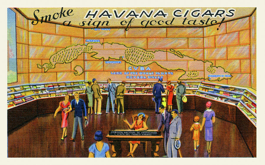 Smoke Havana Cigars Painting by Curt Teich & Company