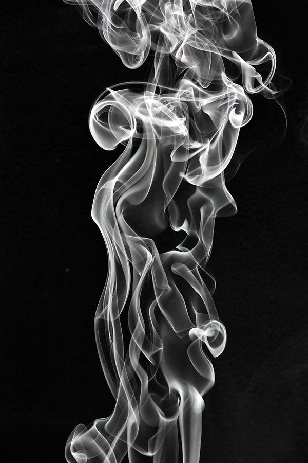 Smoke Rising On A Black Background Photograph by Joshuaholder