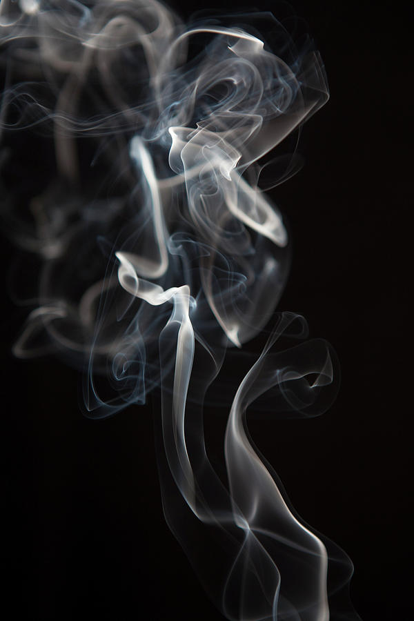 Smoke Trail Against Black Background Photograph by Jasper James