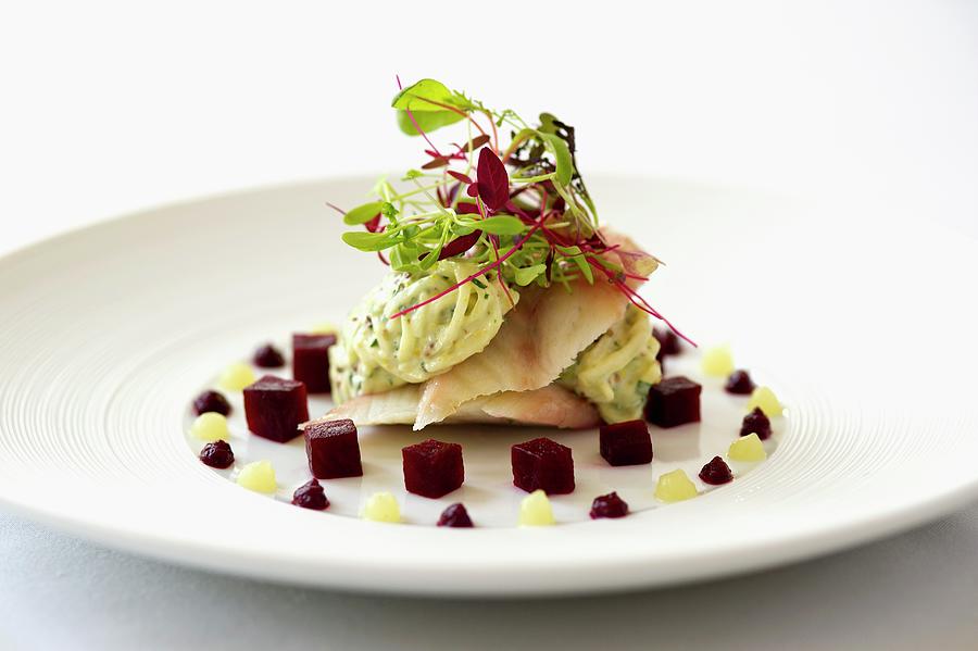 Smoked Eel With Beetroot And Grated Apple Photograph by Tim Winter