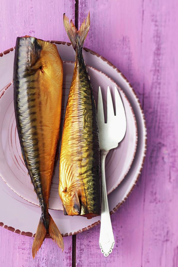 Smoked Mackerel On A Plate With A Fork Photograph by Rua Castilho