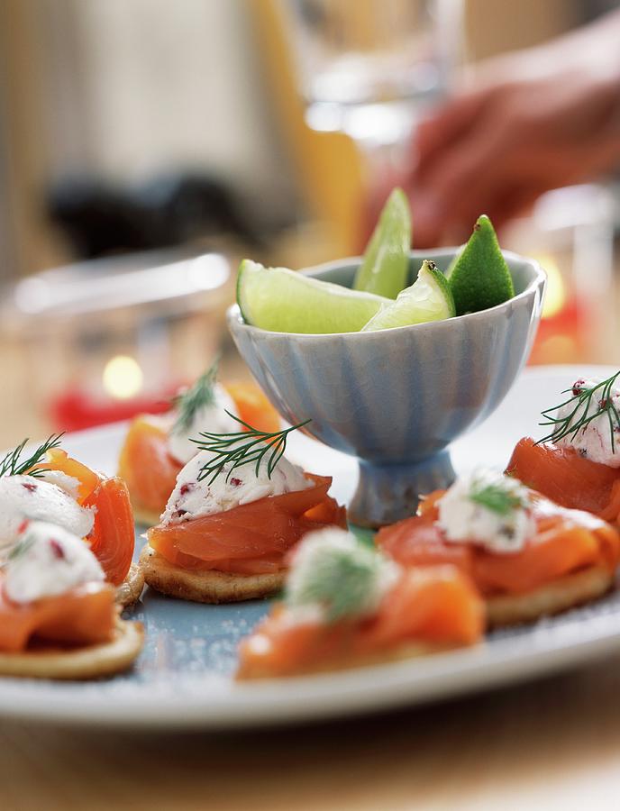 Smoked Salmon And Fresh Goat's Cheese Appetizers Photograph by Bagros